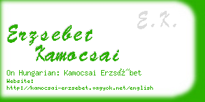 erzsebet kamocsai business card